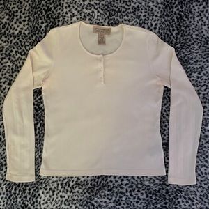 Cream long-sleeve cotton shirt